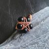 Miedziany pierścionek – pentagram z onyksem