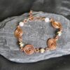Bransoletka miedziana – spirale życia – jaspis dalmatyński